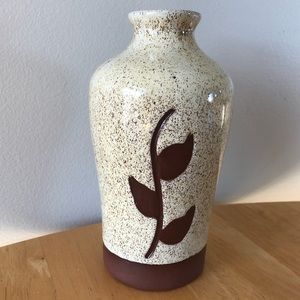 Vintage Martha Ceramic Brown Speckled Stoneware Ceramic Vase 6”